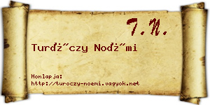 Turóczy Noémi névjegykártya